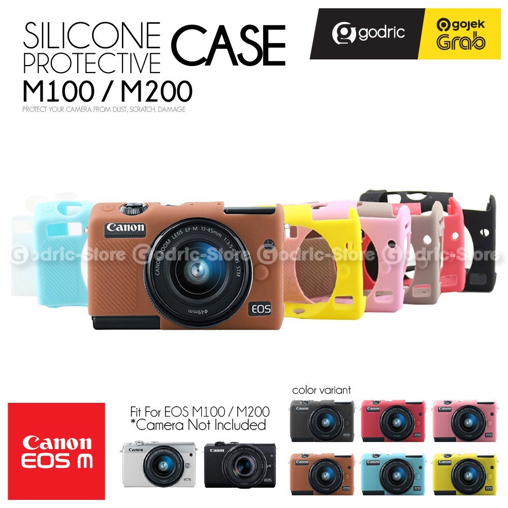 okravisava - godric silicone case canon eos m100 / m200 sarung kamera mirrorless