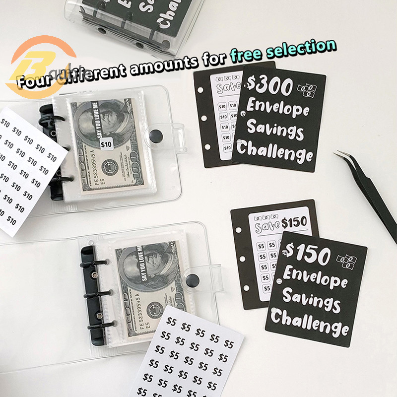 

Envelope Savings Challenge Saving Money Binder Pocket Saving Loose-leaf Notebook Money Card Book Cash Budget Storage Book