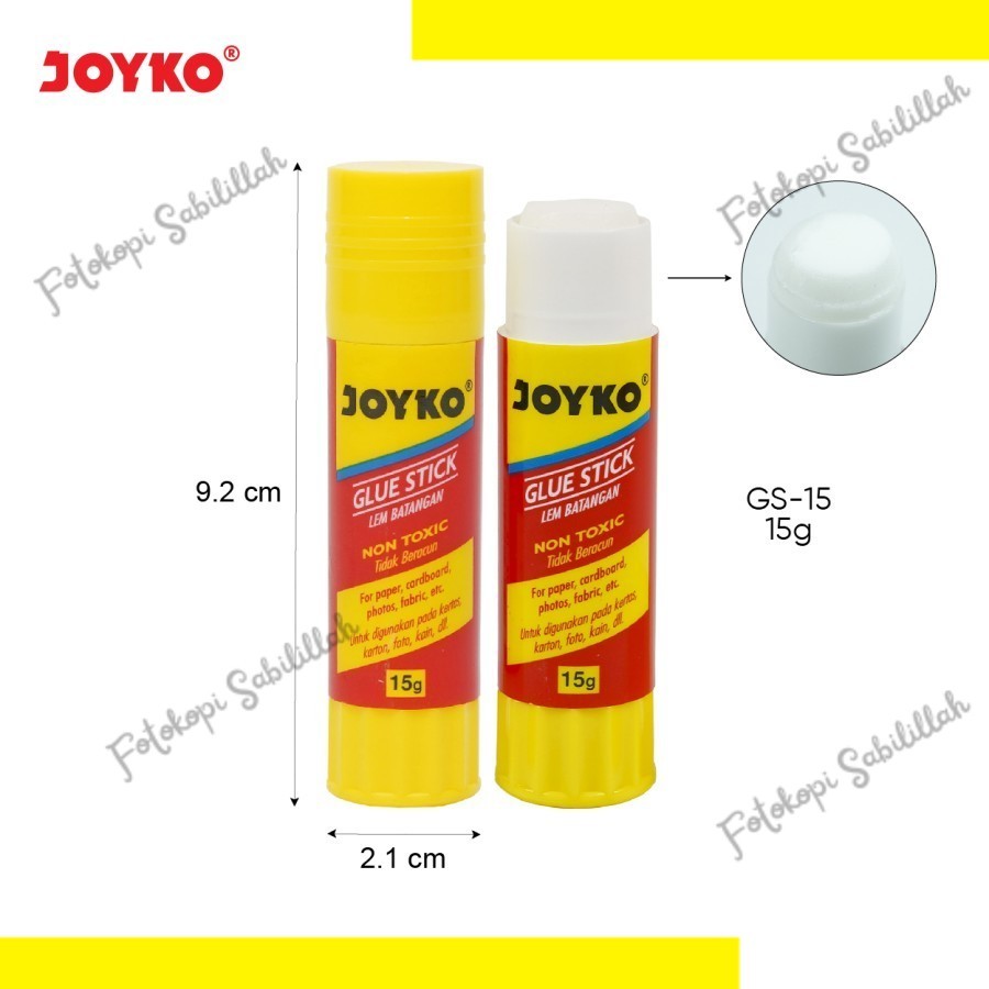 

Glue Stick Joyko Tanggung GS-15 / Lem Stik Joyko GS 15 Tanggung/ Glue stick Joyko 15gr GS-15 (pcs)