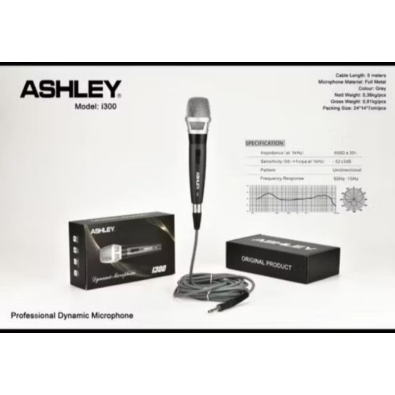 Mic Kabel Ashley i300 Original / Microphone Ashley i300 / Mic Kabel Murah Ashley i 300
