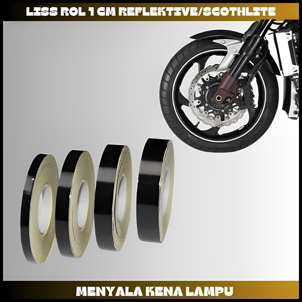 Sticker Stiker Sticker List Velg Roll Gulung Motor Mobil variasi Stiker Vlag Motor Hitam