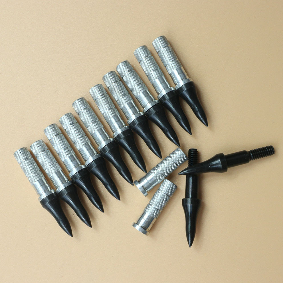 12/24/36/50/100pcs Target Point 75 Grain Arrow Tip Archery Broadhead Arrow Head With Aluminum Insert