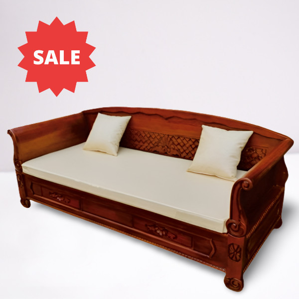 Kursi Bale Bale Bagong Kayu Jati Plus Matras / Bangku Sofa Ukir Jati