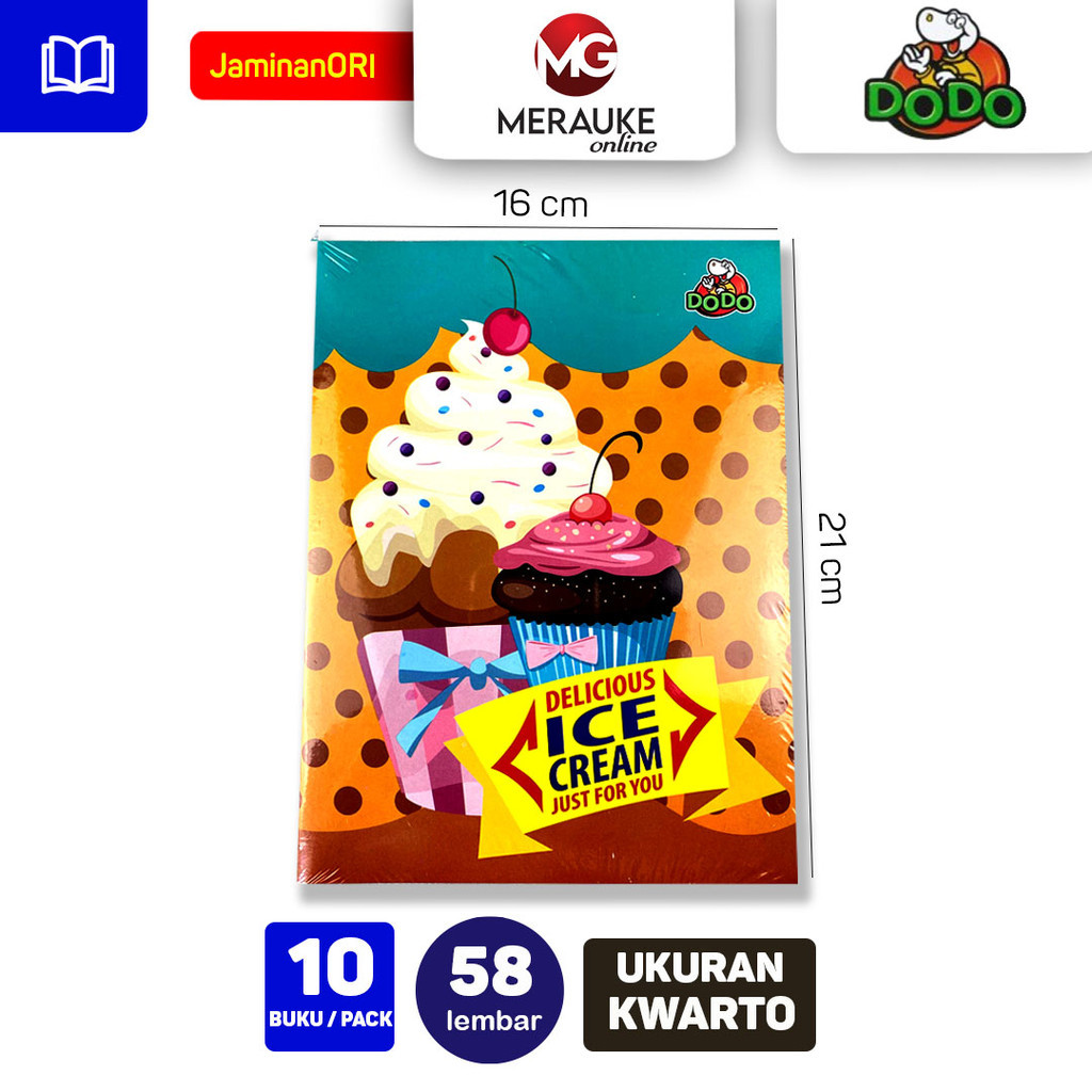 

Buku Tulis DODO 58 Lembar (1 Pack isi 10 Buku)