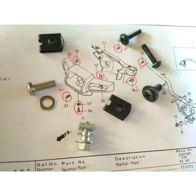 baut baud set batok lampu depan honda astrea grand legenda