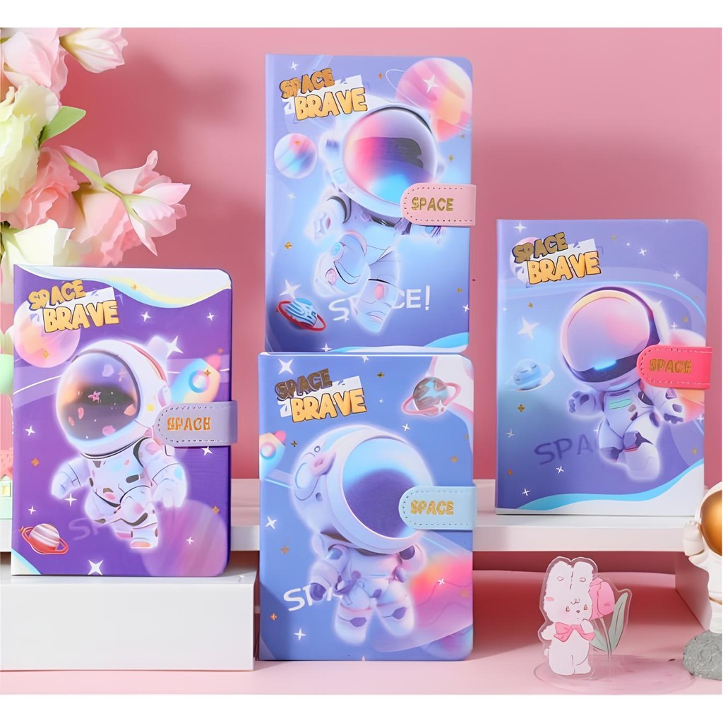 

Notebook Diary Magnetic Kertas Warna Motif Space brave 132lembar - GG0381