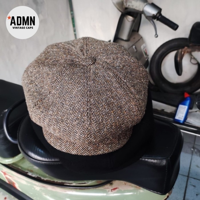 ✨BISA COD✨ -topi newsboy pria / flat cap / topi baret / topi seniman / topi jamur - Abu tua, L