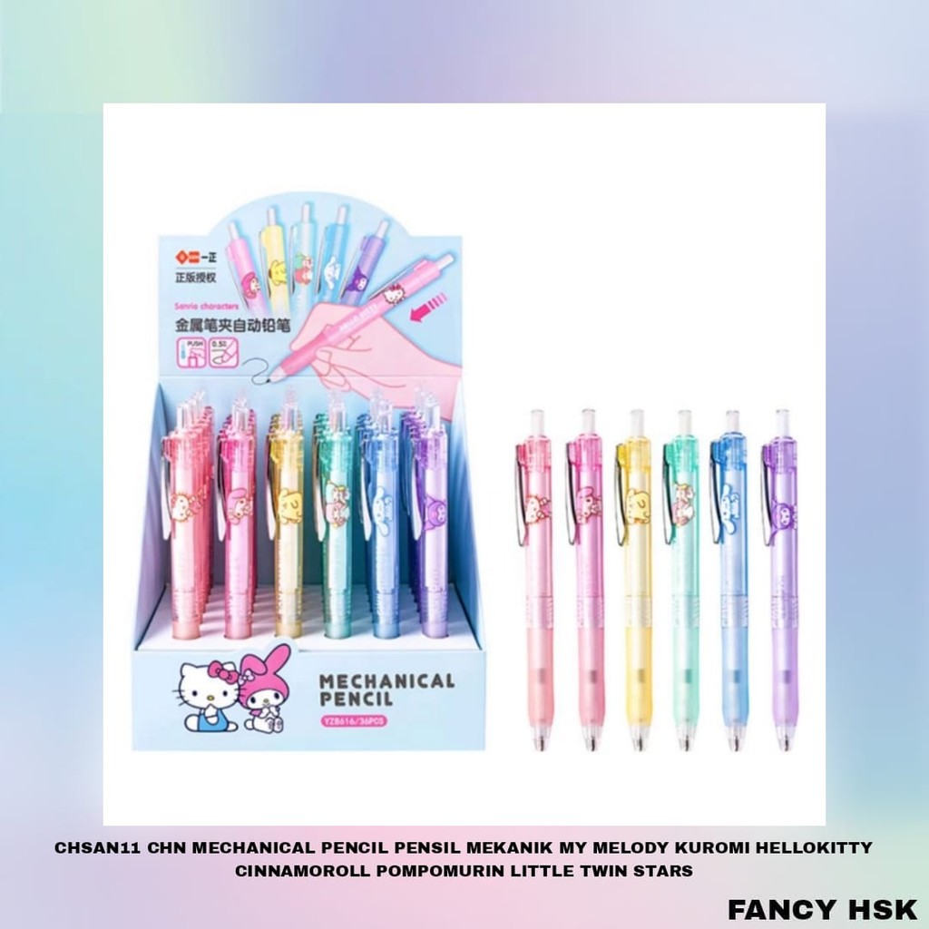 

CHN PENSIL MEKANIK MY MELODY KUROMI HELLOKITTY CINNAMOROLL POMPOMPURIN LITTLE TWIN STARS CHSAN11
