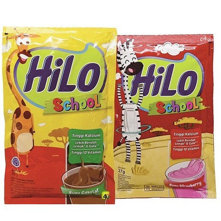 

Hilo School Paket 10 Sachet x 27 Gram / 30 Gram - Strawberi Dan Cokelat