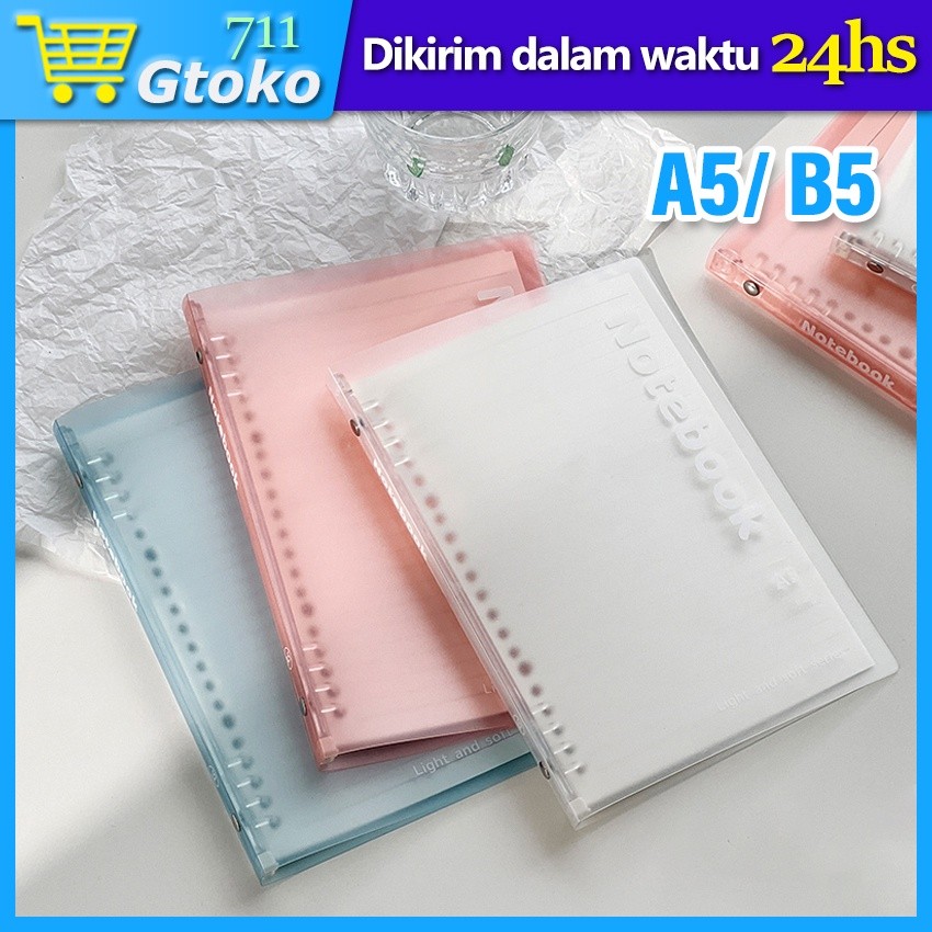 

Slim File Binder Notebook Buku Tulis Catatan Transparan A5 / B5