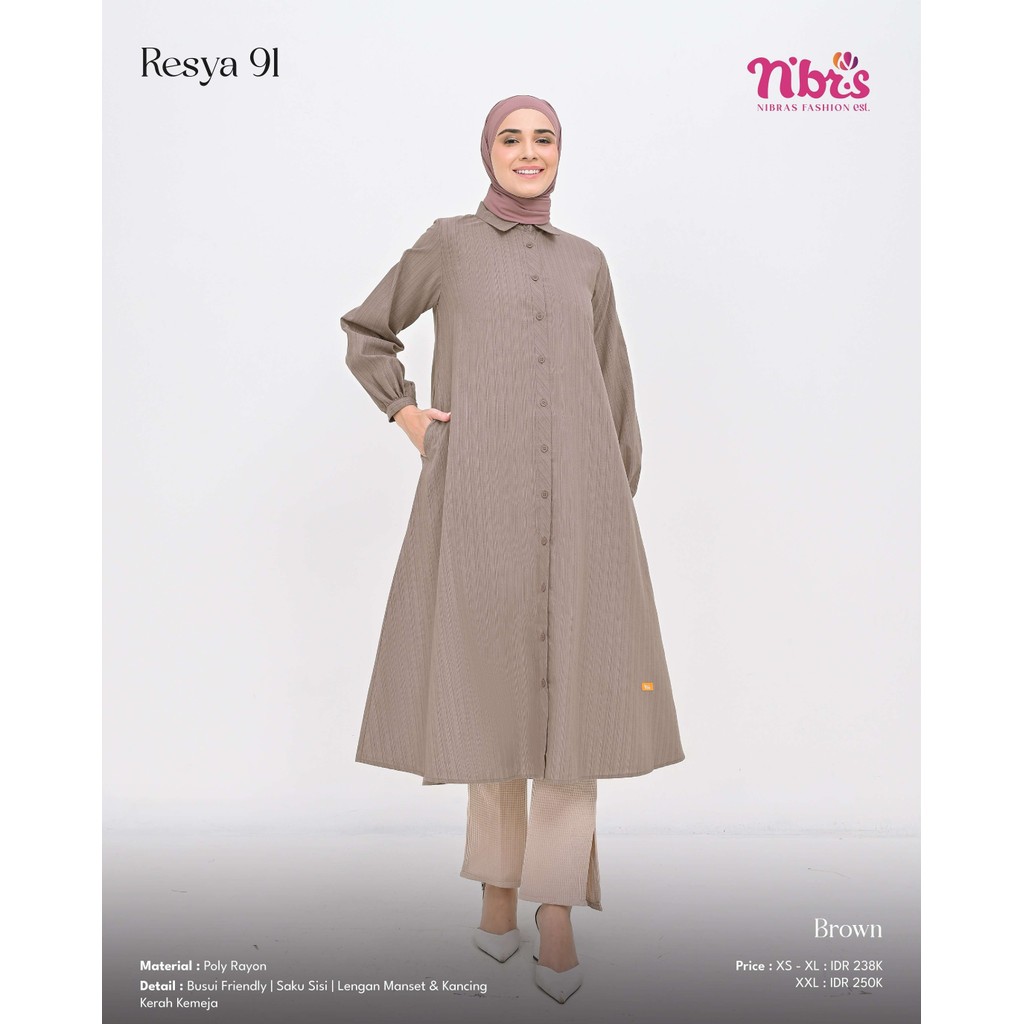 NIBRAS Dress Polos Terbaru Resya 91 Atasan Muslim Wanita Original By Nibras/Dress Dewasa Ready Ukura