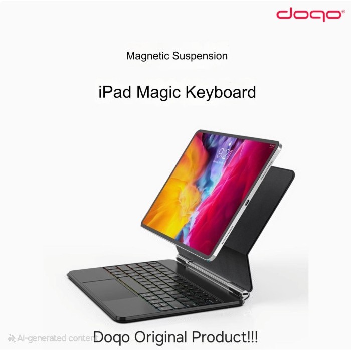 Doqo Magnetic Keyboard Case iPad Pro 11 Inch M4 Casing Cover - Tanpa Stylus