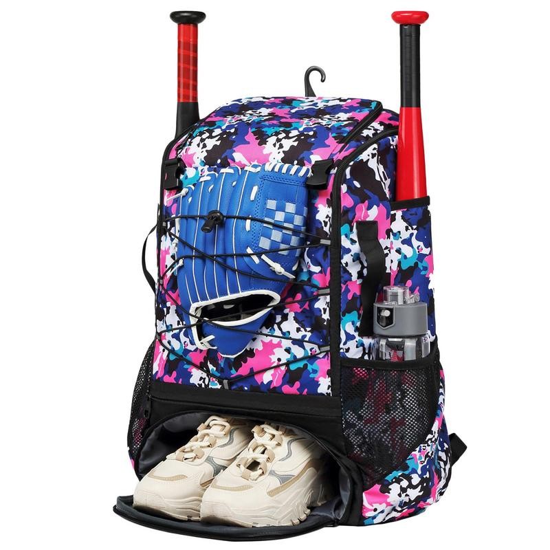 Baseball Softball Bag Backpack with Shoes Compartment Youth Bat Bags For Boys Waterproof Baseball & 