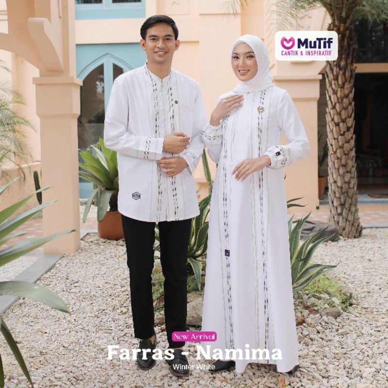 Couple Mutif Terbaru | Koko Mutif Farras | Gamis Mutif Namima | Gamis Mutif Putih | Koko Putih Lenga