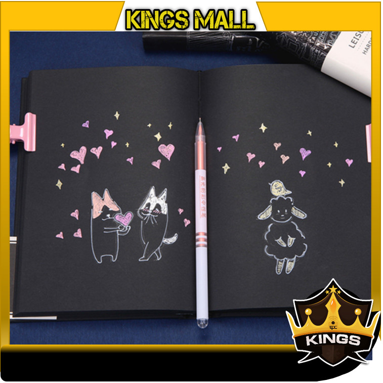 

KINGS - 6448 Notebook Diary Hitam / Buku Polos 28 Lembar / DIY Scrapbook dan Foto