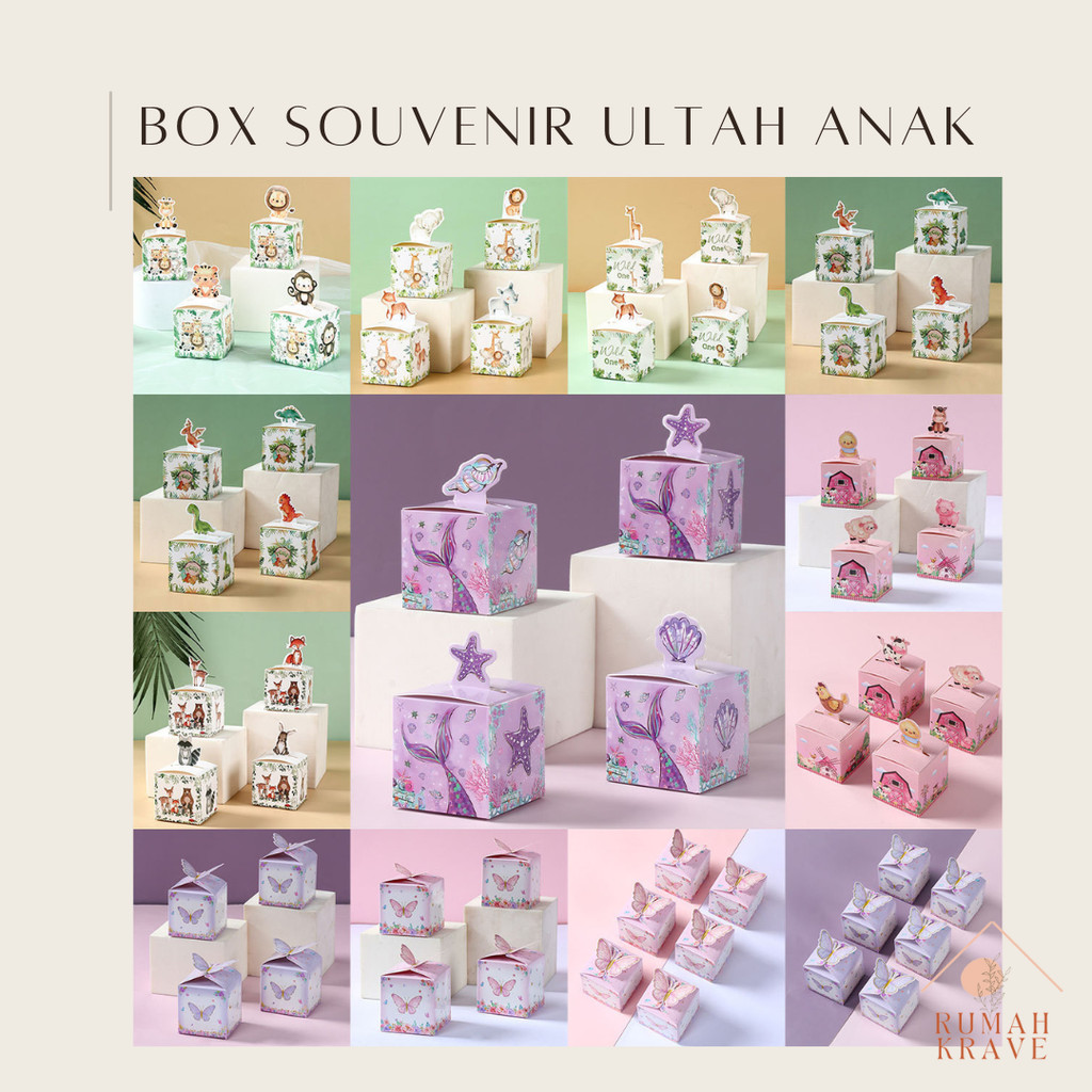 

RUMAH KRAVE - Box Souvenir Ultah Anak Dus Mini Pesta Kartun Lucu