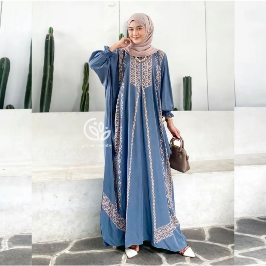 Grosir Klamby Kaftan Hajar Super Jumbo Rayon Busui Batik Nyaman Panjang Tebal Wanita