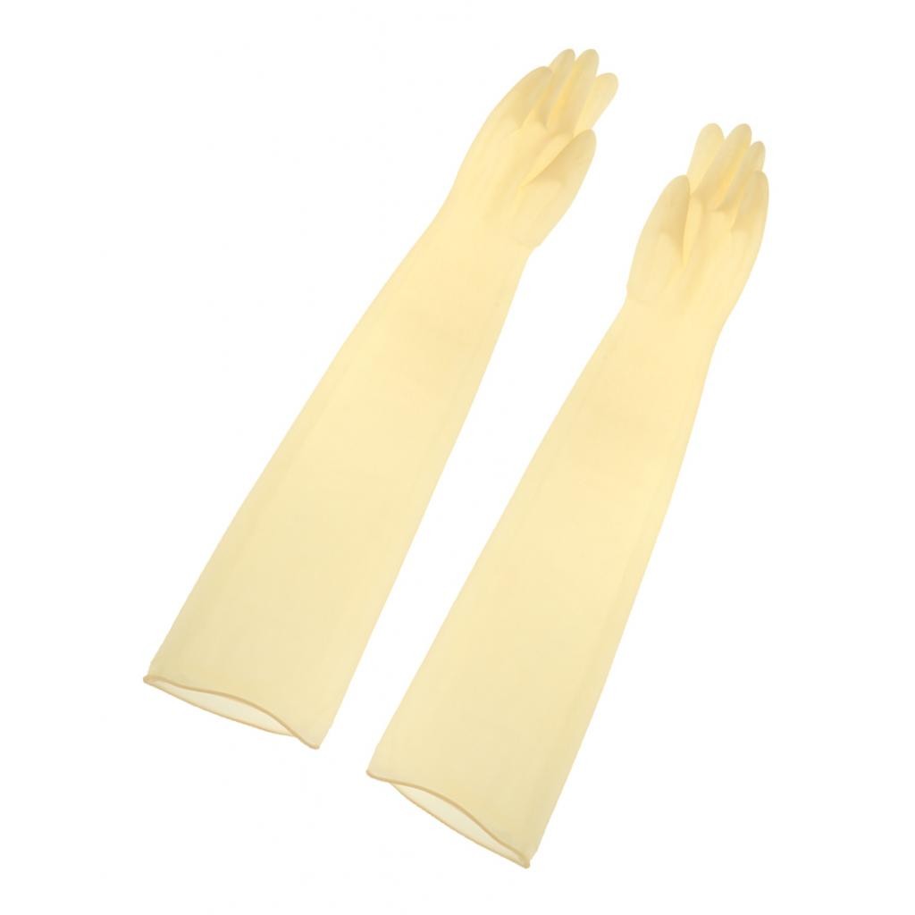75cm Long Thicken Latex Rubber Work Gloves Safety Accs Anti-corrosion Yellow Anti Acid Alkali Gloves