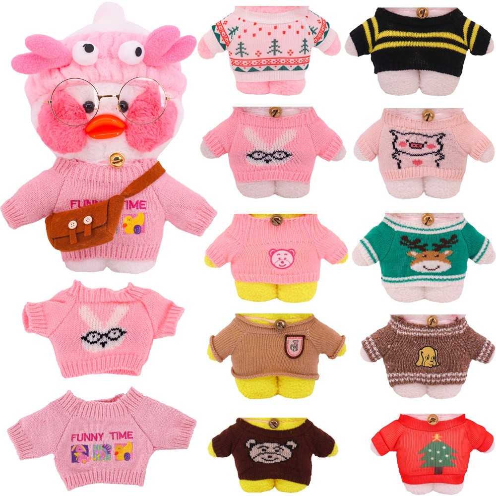 30cm Duck Clothes LaLafanfan Cafe Duck Clothes Sweater Plush Toys Cartoon Stuffed Dolls Accessories 