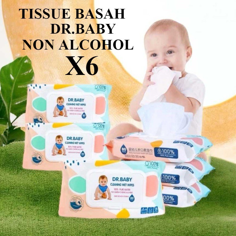 PROMO 6 PACK Tisu Basah Bayi 40 Lembar BPA FREE Wet Tissue Baby Wipes Non Alcohol Non Parfum