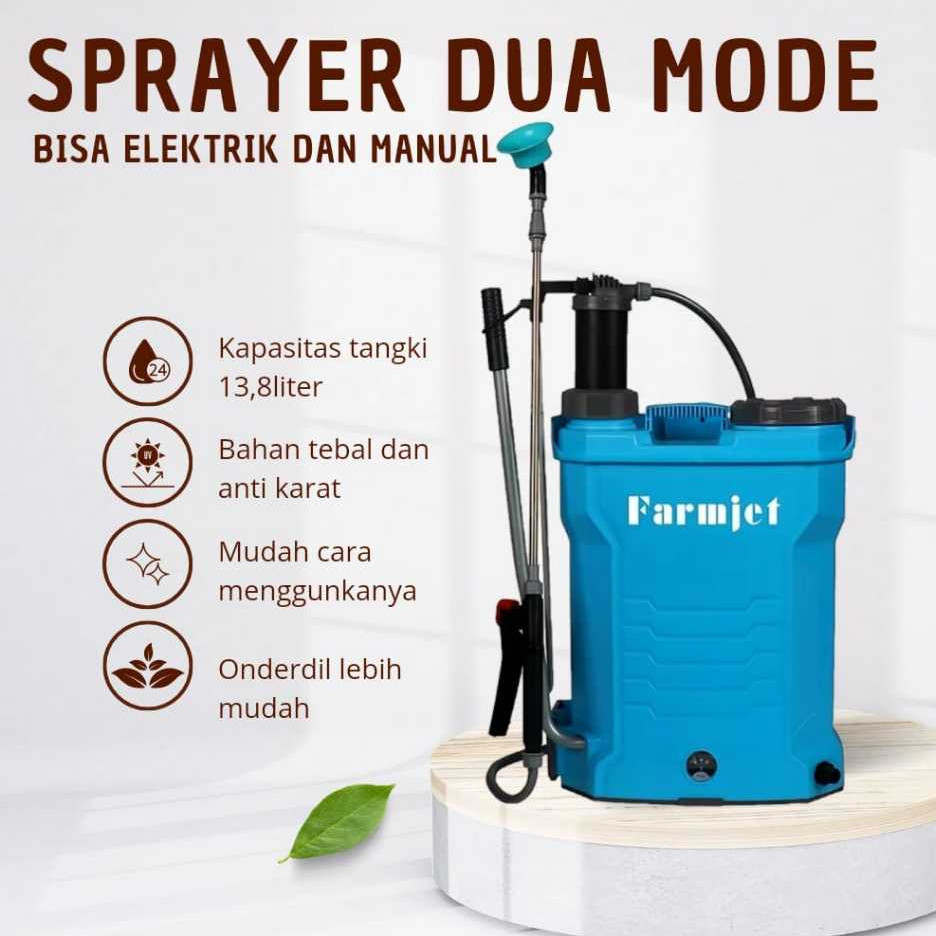 SEMPROTAN SPRAYER MANUAL ELEKTRIK FARMJET 2IN1 16 LITER 16L ALAT SEMPROT DESINFEKTAN HAMA AIR DISINF