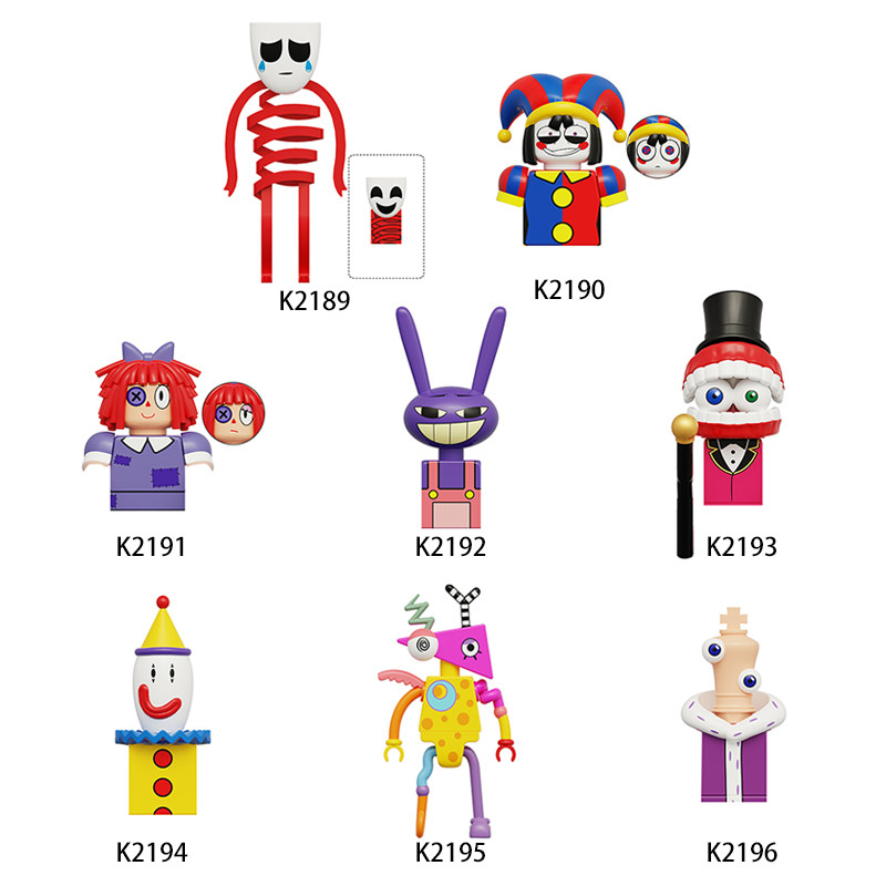 MOC Magical Digital Circus Doll Assembly Block Figure Toys Cute and Magical Digital Circus Doll Chil