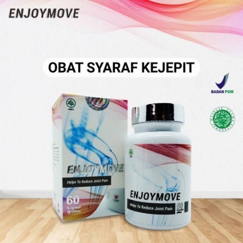 ENJOYMOVE ASLI 100% ORIGINAL OBAT SARAF ATASI SYARAF KEJEPIT NYERI SENDI & REMATIK ORI BPOM KAPSUL H