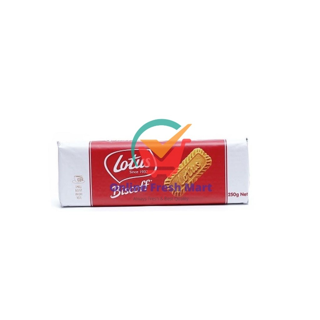 

Lotus Biscoff Caramelised Biscuit Isi 32 pcs 250g - Online Fresh Mart Denpasar