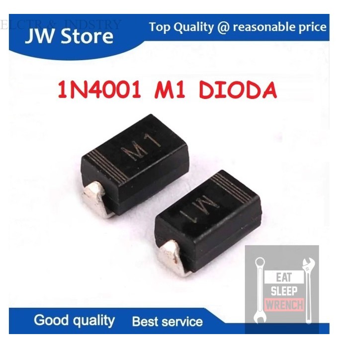 1N4001 M1 1N 4001 DIODA SMD IC transistor dan konduktor