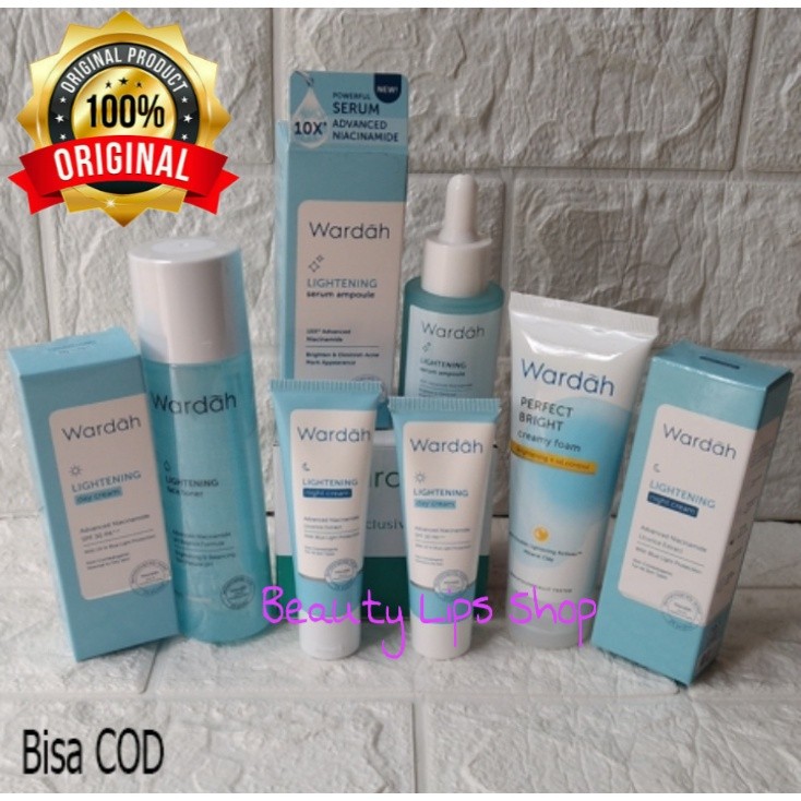 Paket WARDAH 5 Kosmetik Penghilang Flek hitam membandel / COD Paket Skin care Wardah yang Aman / Pak