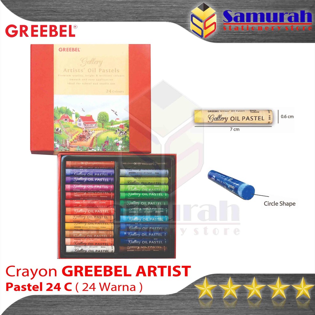 

Crayon Greebel Artist 24 Warna / Krayon Gambar Profesional Mewarnai / Oil Pastel Art Premium 24 Colors