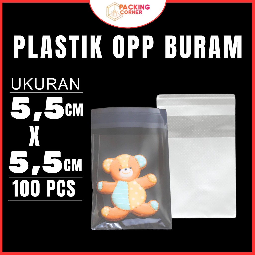 

Plastik OPP Lem Doff 5.5x5.5 - 100 PCS Kantong Kemasan Kue Roti Cookies 5.5 X 5.5 Frosted Buram Matte Seal