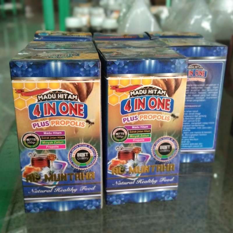 

Madu Hitam 4 in 1 Plus Propolis Al Muntaha Original 700 gram I MADU HITAM AL MUNTAHA