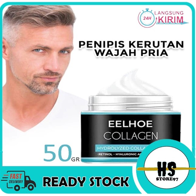 50gram EELHOE Collagen Men's Cream Pemutih Wajah Anti Aging Penuaan Dini / Keriput - Skincare Pria