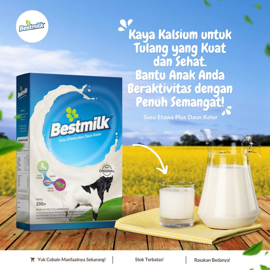 

[ bonus jahe ] BESTMILK SUSU KAMBING BUBUK original BEST MILK susu kambing plus daun kelor dan madu , MENYEHATKAN PARU PARU