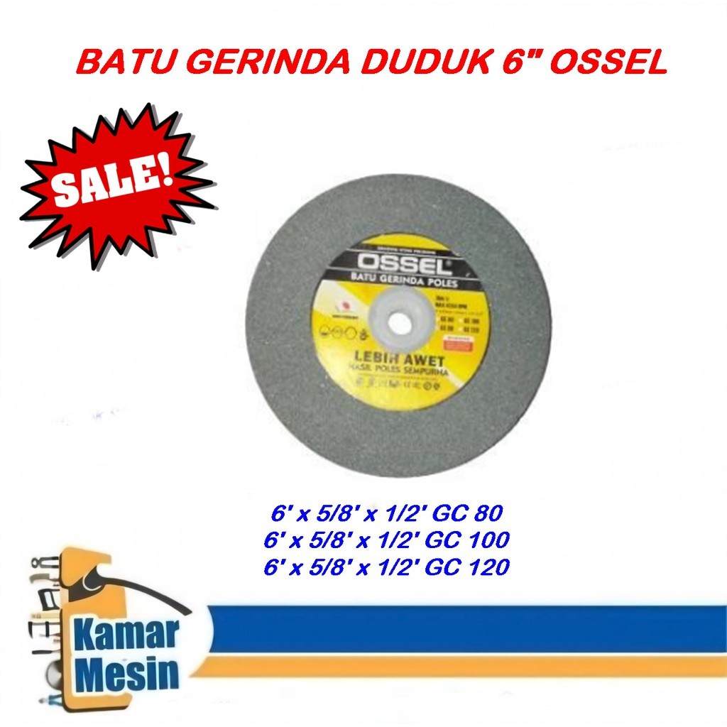 OSSEL Batu Gerinda Duduk 6 Inch Grit 80 100 120 Grinding Wheel