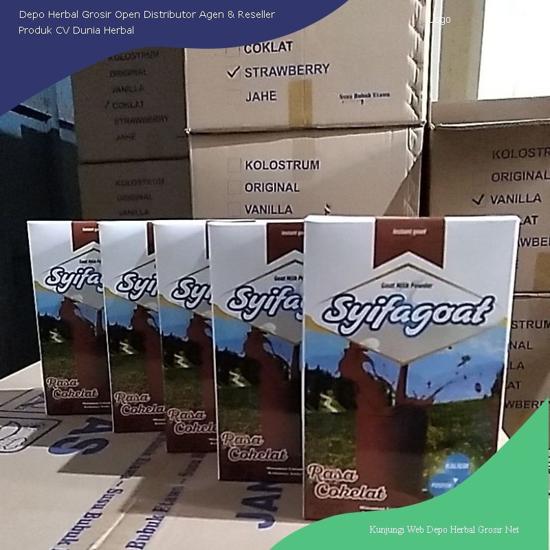 

Paket hemat 5 box susu etawa syifagoat rasa coklat Ready Di Depo Herbal Grosir