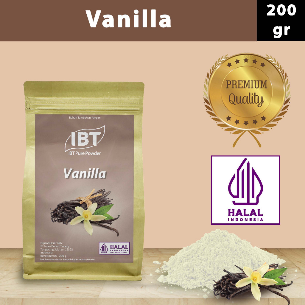 Pure Vanilla Powder Essence Murni Bubuk Vanila Import Makanan Kue 200 gr