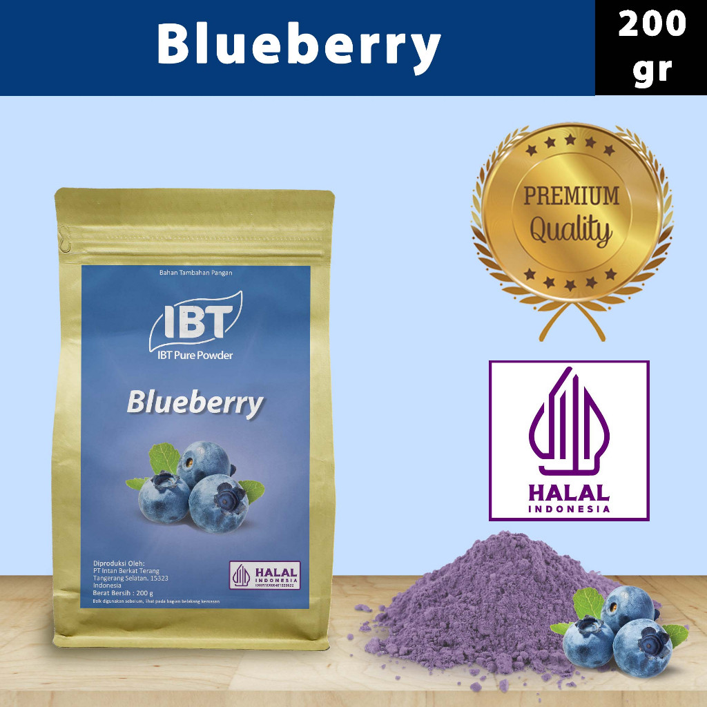 

Pure Blueberry Powder Essence Murni Bubuk Bluberi Import Makanan Kue 200 gr