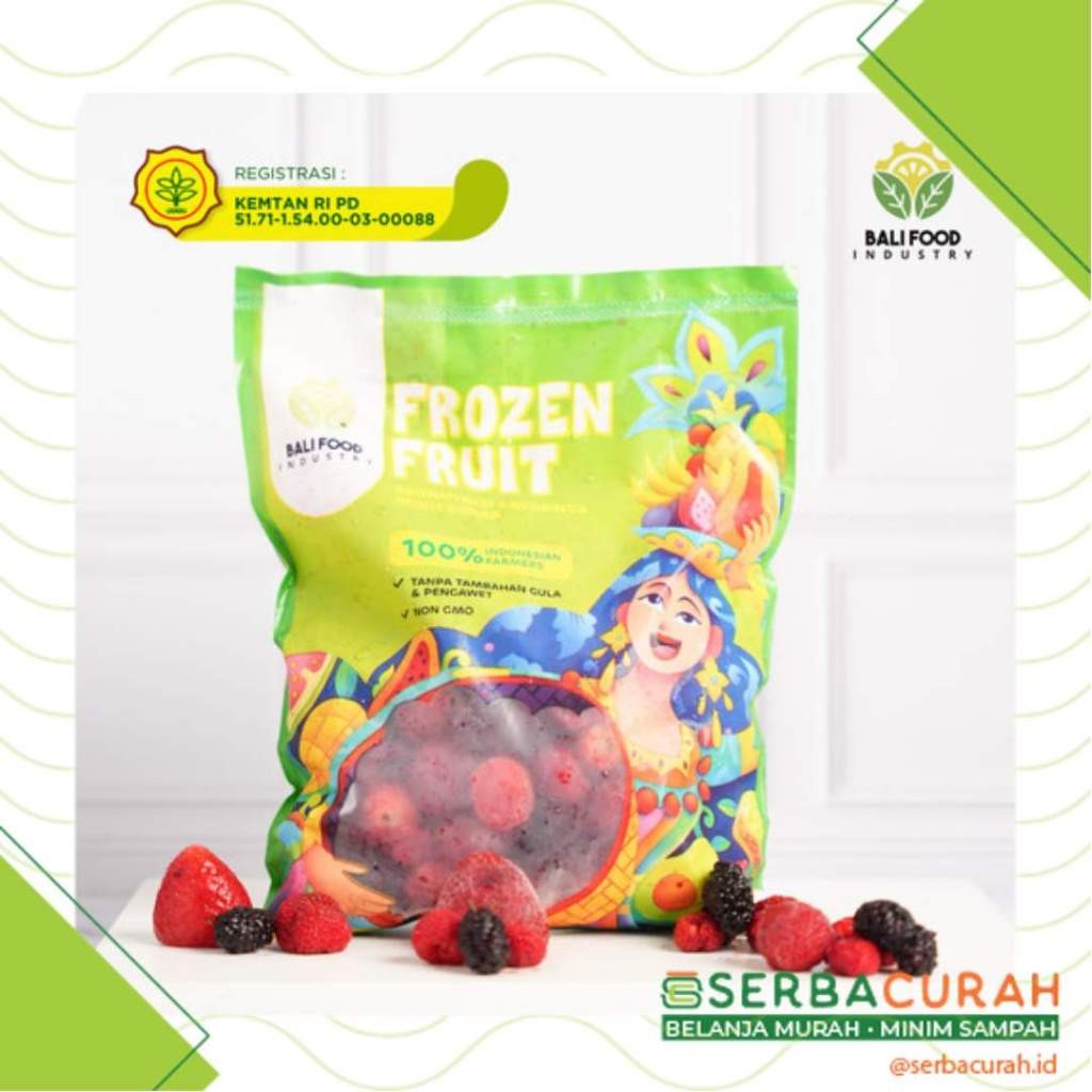 

New Frozen Fruit Mix Berries | Strawberry Raspberry Mulberry Beku | Kemasan 500 grPremium