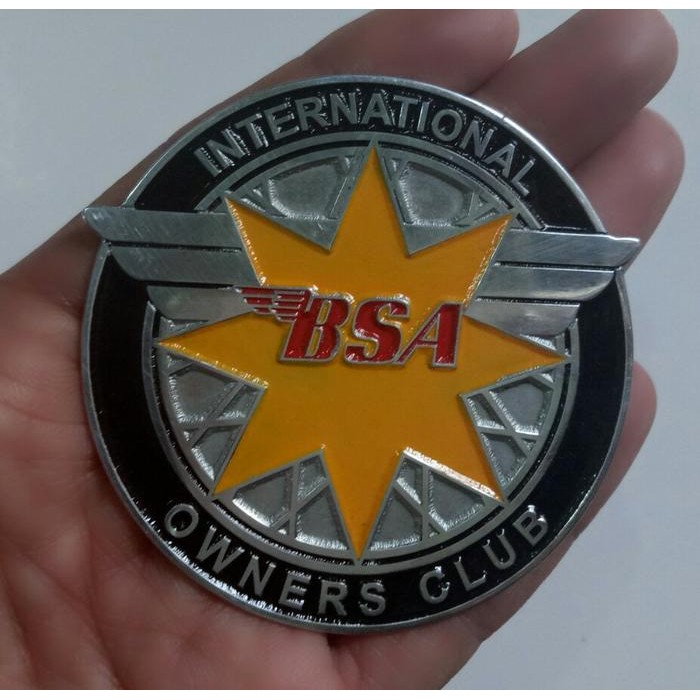 Vintage BSA International Owner Club Motorcycle Badge BSA