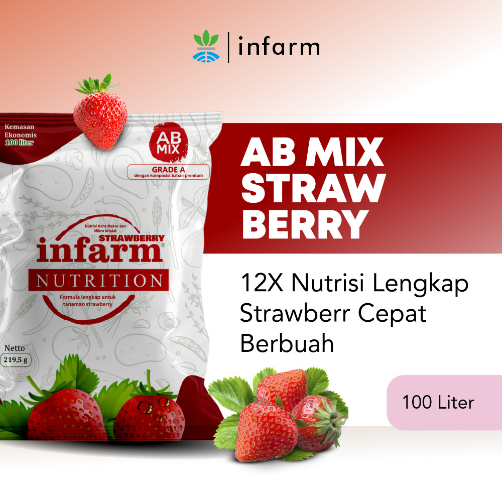 INFARM - Nutrisi Tanaman AB Mix Strawberry 100 Liter  Pupuk untuk hidroponik dan Tanah, Pupuk Buah L
