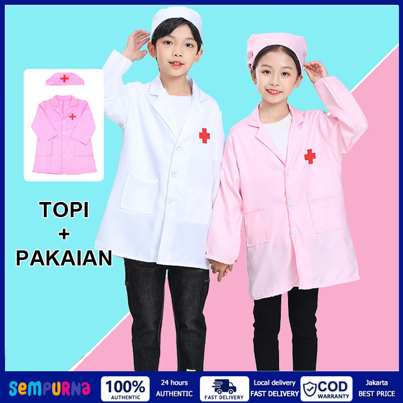 Baju Dokter Anak Kostum Baju Dokter Kecil Anak Perempuan Profesi Bermain Medical Dokter