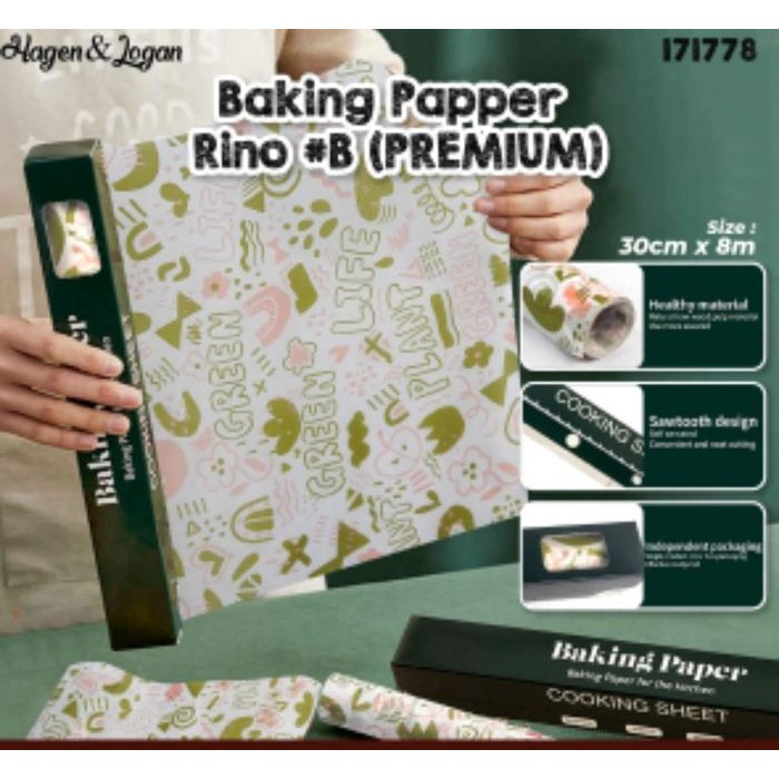 baking paper rino love atau life 8 meter x 30 cm fancy import - love