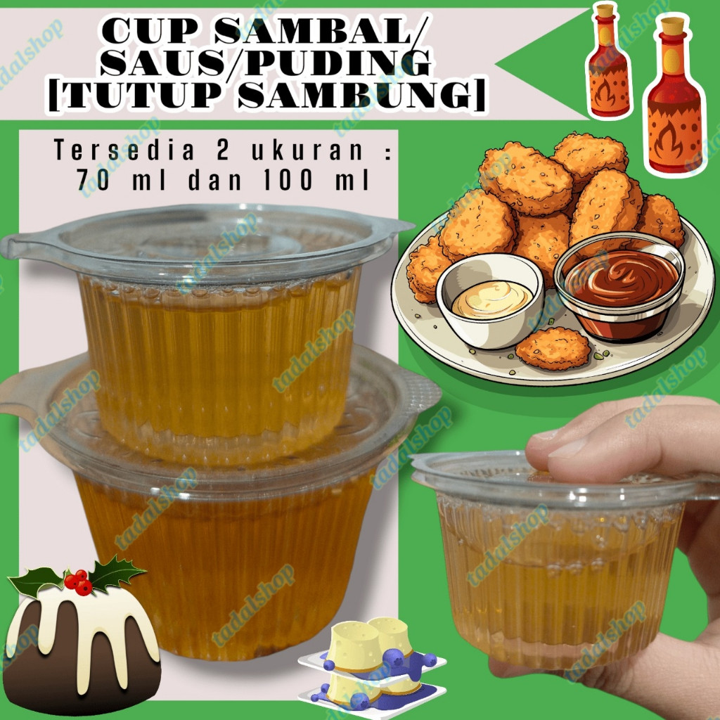 Cup jelly puding cup jelly saos cup mika puding Mika cup sambel cup sambel plastik ( ISI 50 PCS )