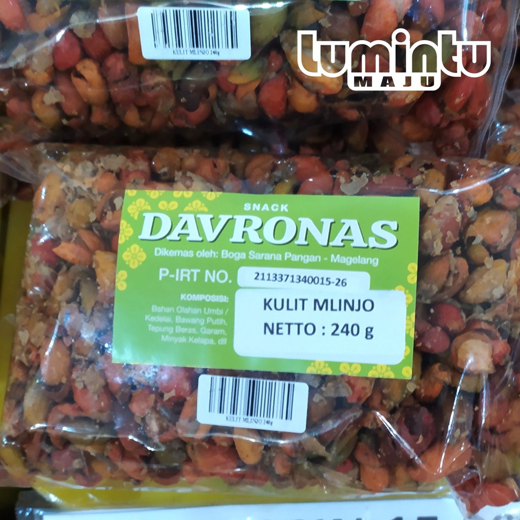 

KULIT MELINJO gurih asin 240GR DAVRONAS / camilan dan oleh-oleh khas Magelang,