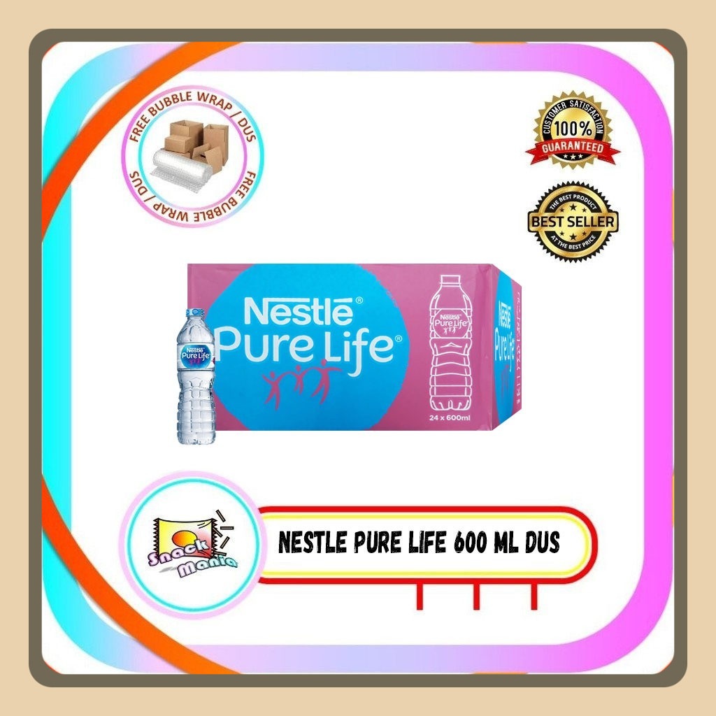 

NESTLE Pure Life Mineral Water 600 ml Air Mineral DUS 24 Botol
