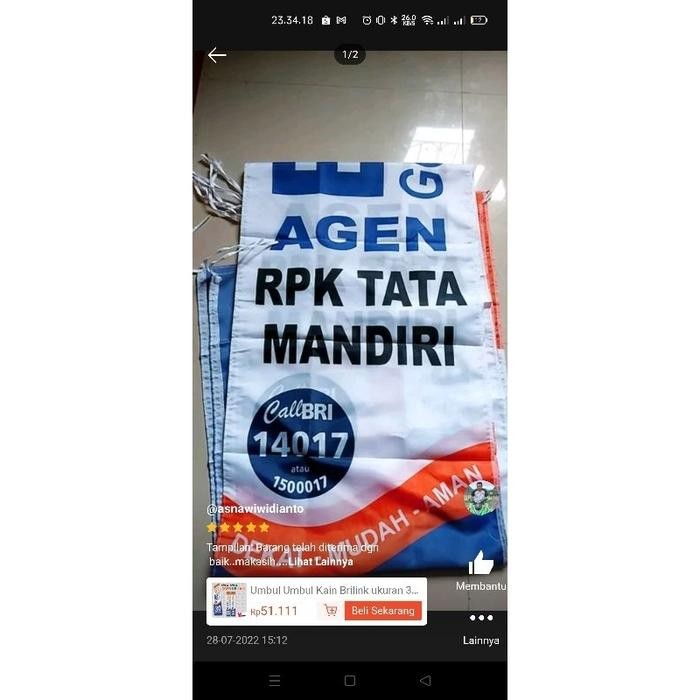 Umbul Umbul Kain Agen Brilink Bank Bri 300x50 cm Terlaris