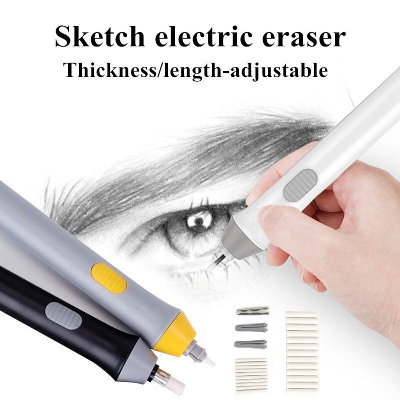 

Pencil Electric Eraser for Sketch Electric Eraser with Refill for Art Students School Supplies Stationery