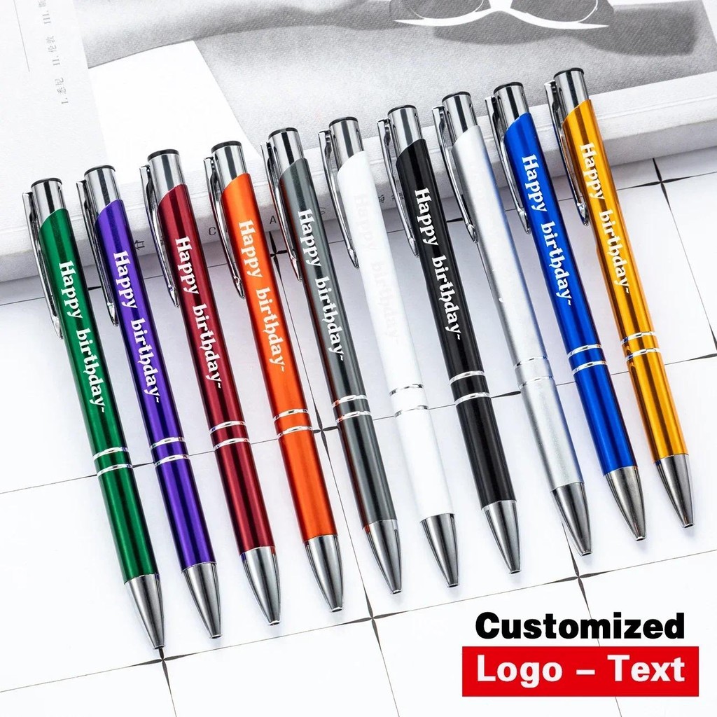 

10-100Pcs/Lot High-quality Black Roller Metal Ballpoint Pen 1.0mm Gift Pens Free Custom Logo